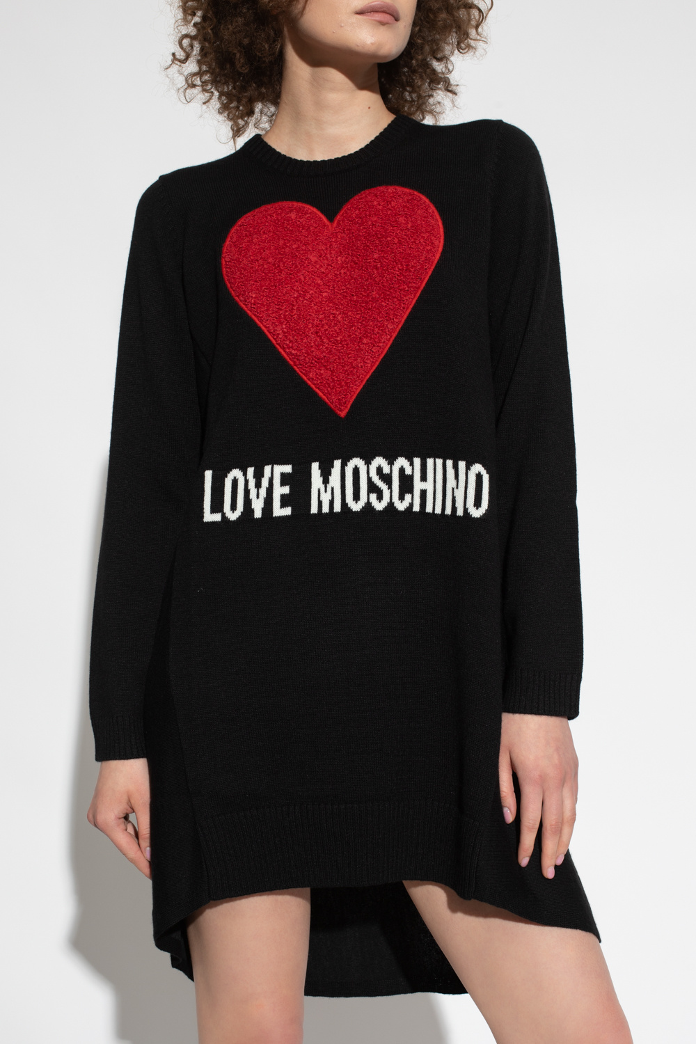 Dress with logo Love Moschino creased effect dress Neutrals Biname fmedShops Switzerland